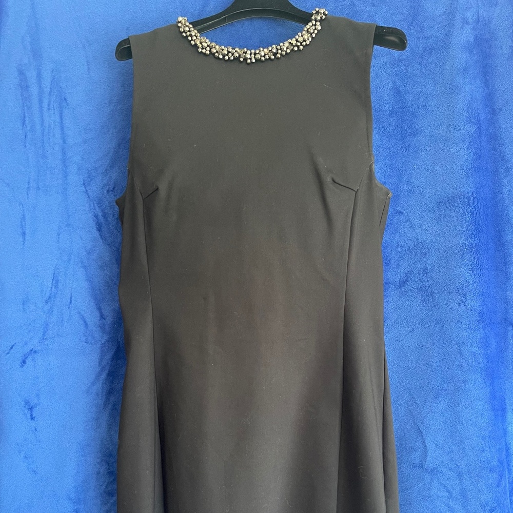 H&M Jeweled Collared Black Dress (Size 10)